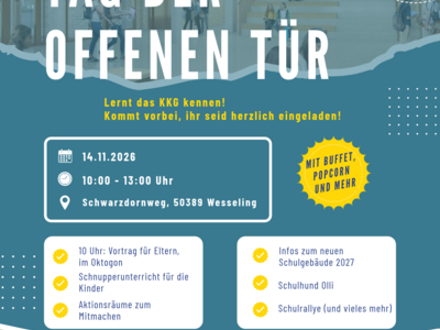 Herzliche Einladung zum Tag der Offenen Tür am KKG
